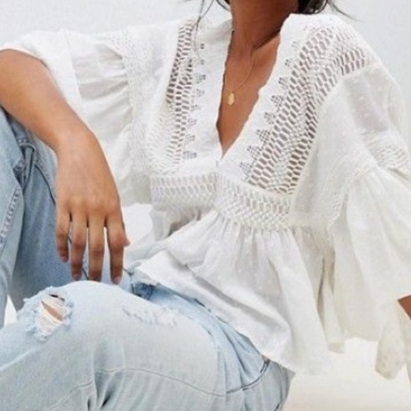 Free People Drive You Mad Blouse Ivory NWT - Picture 6 of 16